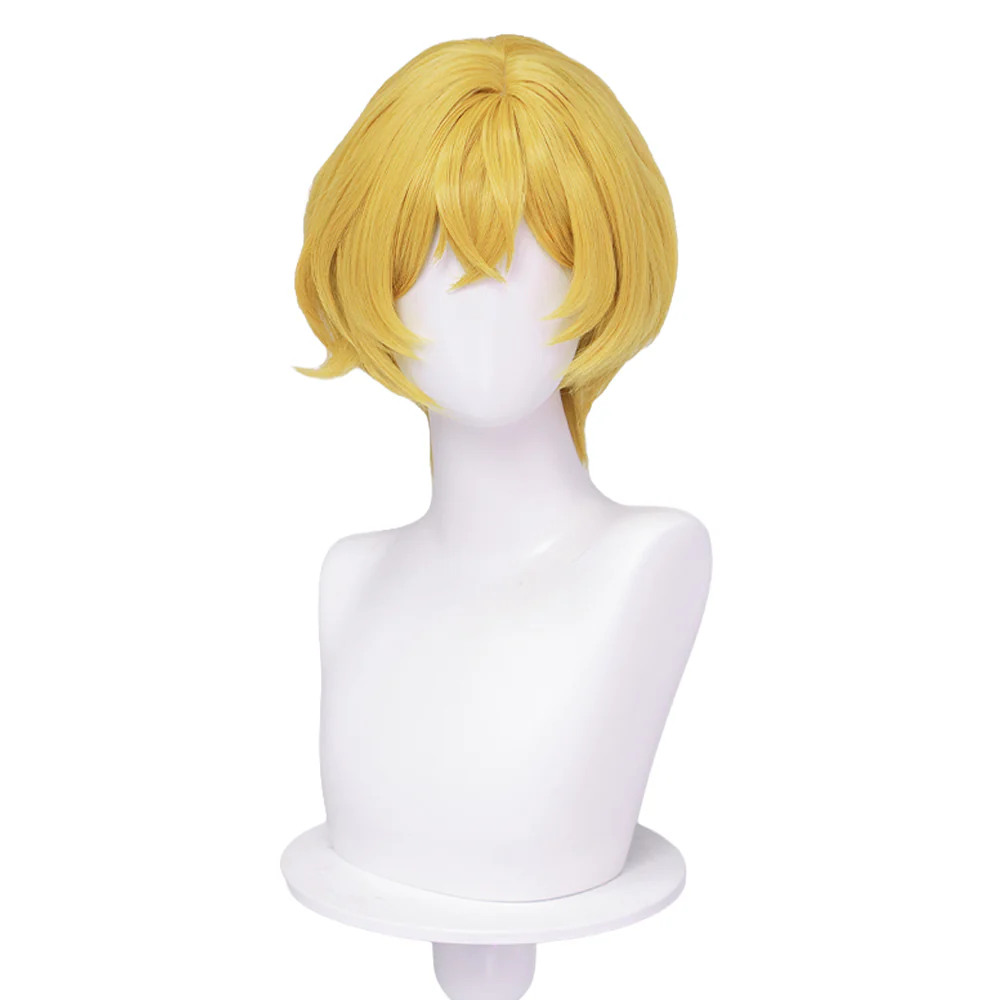 【Ready For Ship】DokiDoki Game Cosplay Wig Short Curly Golden Blond Hair - Image 5