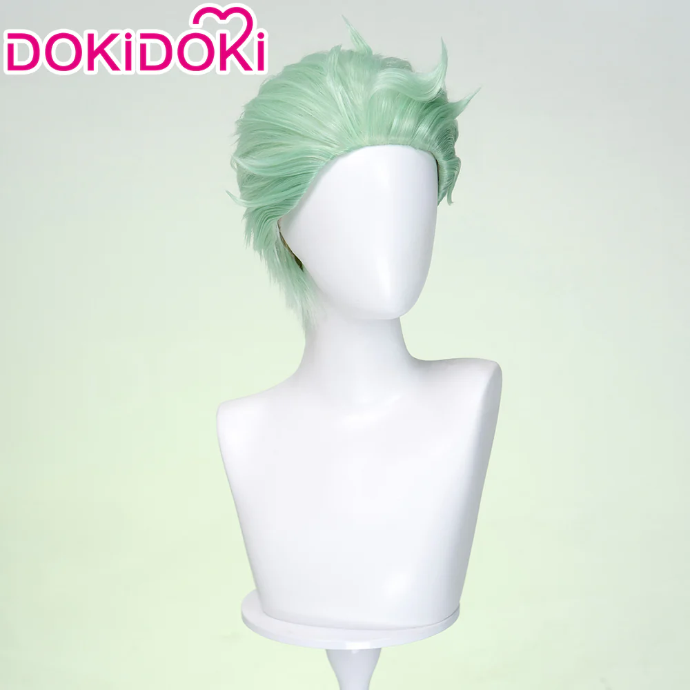 【Ready For Ship】DokiDoki Game Cosplay Wig Short Green Fluffy Hair - Image 3