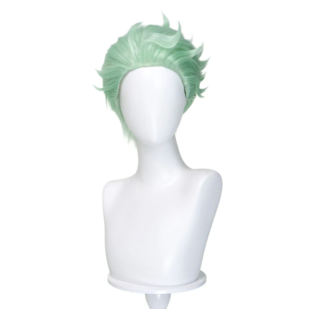 【Ready For Ship】DokiDoki Game Cosplay Wig Short Green Fluffy Hair - Image 5