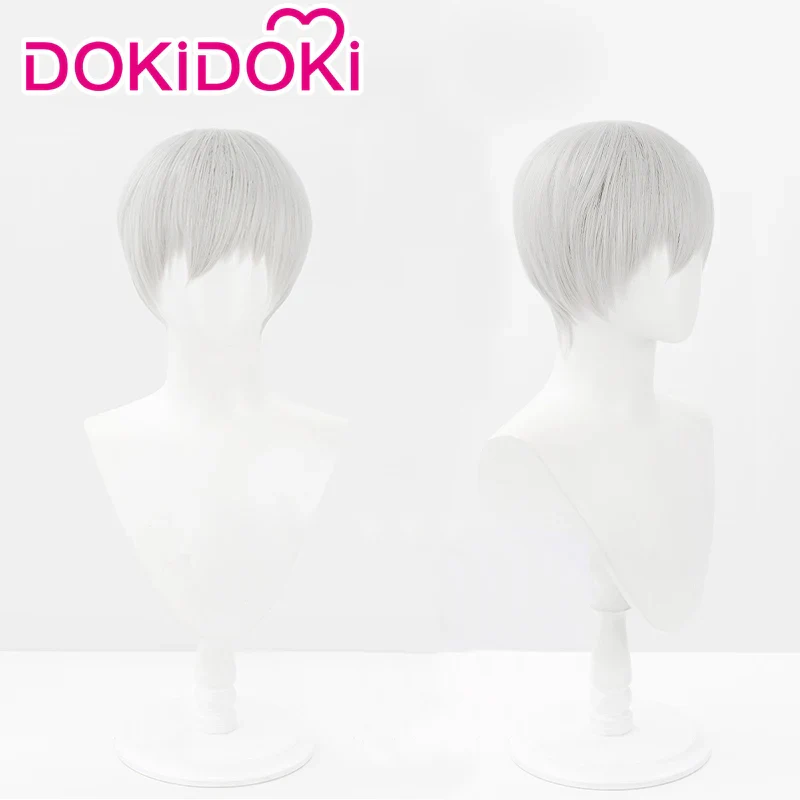 【Ready For Ship】DokiDoki Game Cosplay Wig Short Straight Silver Hair