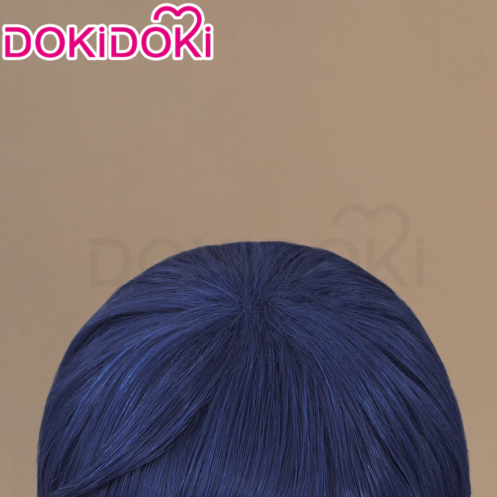 【Ready For Ship】DokiDoki Game Cosplay Wig Short Straight Blue Hair Men - Image 4