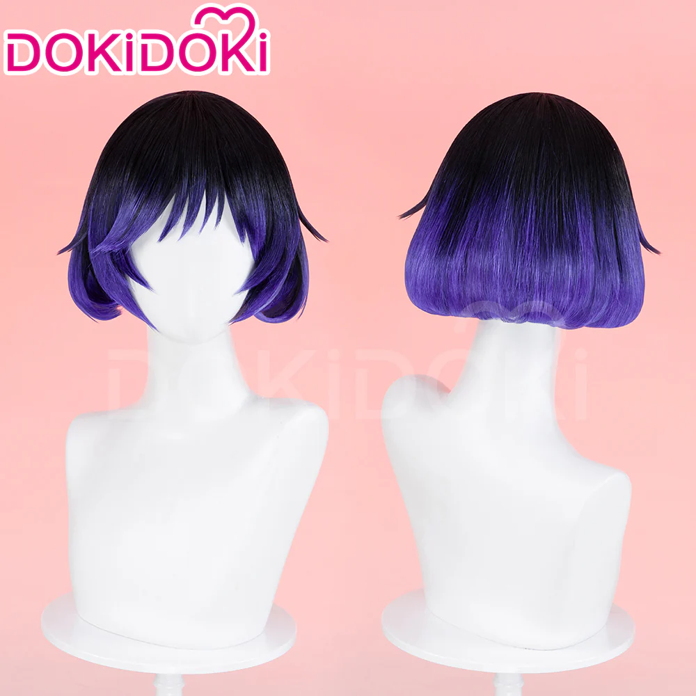 【Ready For Ship】DokiDoki Game Cosplay Wig Short Straight Purple Hair