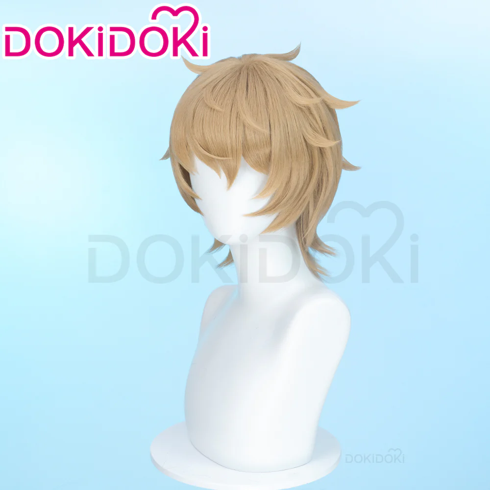 【Ready For Ship】DokiDoki Game Cosplay Wig Short Straight Yellow Hair - Image 3