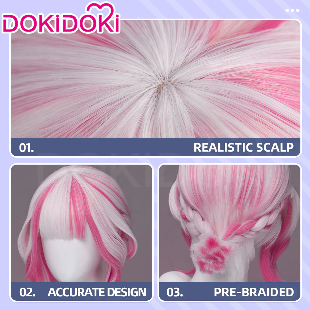 【Partially Ready For Ship】DokiDoki Game Cosplay Woman Wig Long Straight Black Purple Vengeance Skin Blood Kariudo Daring Daifuku - Image 22