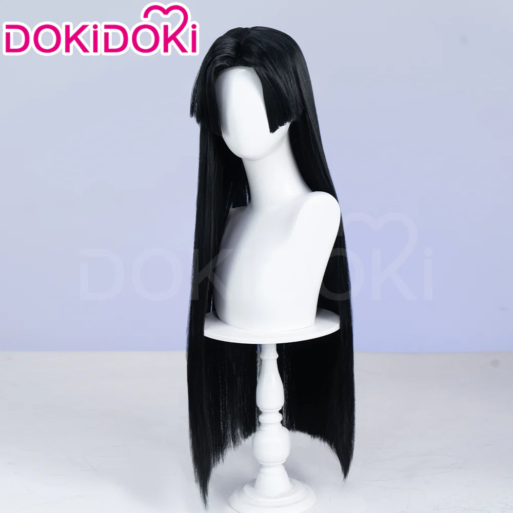 【Partially Ready For Ship】DokiDoki Game Cosplay Woman Wig Long Straight Black Purple Vengeance Skin Blood Kariudo Daring Daifuku - Image 4