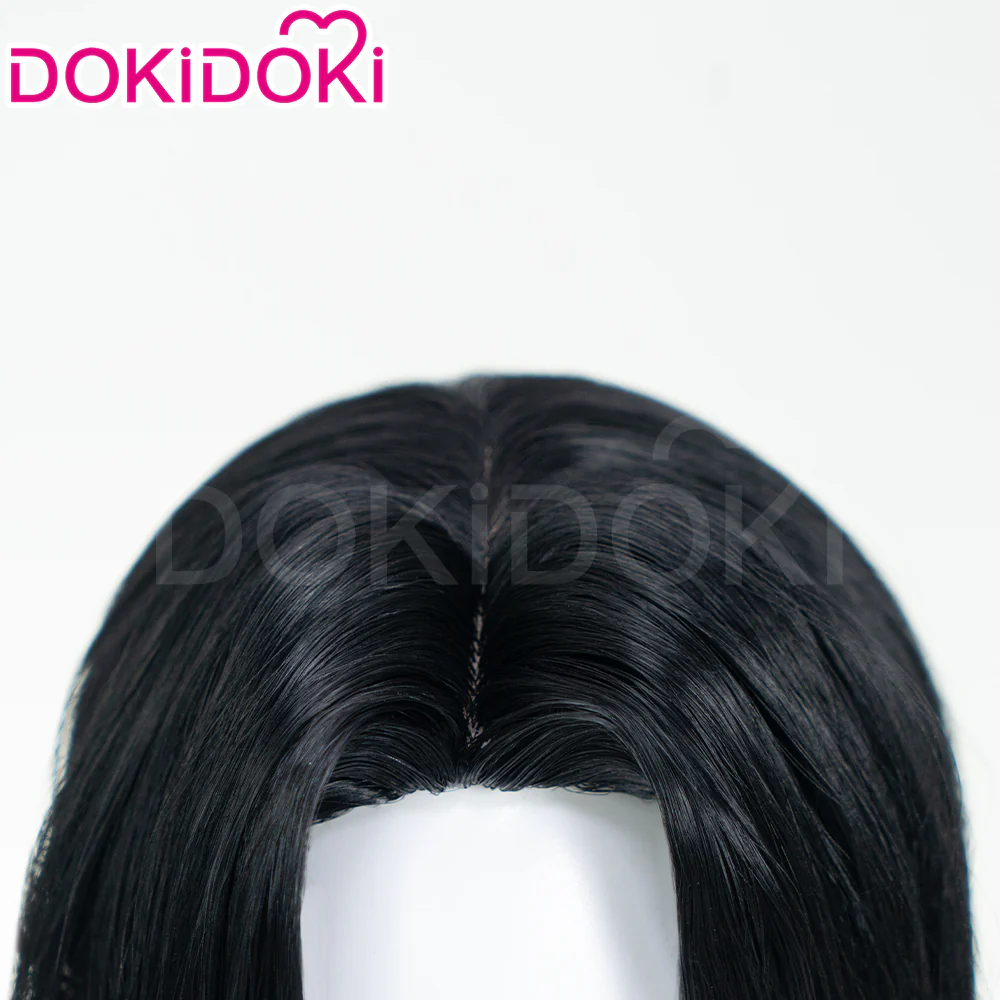 【Partially Ready For Ship】DokiDoki Game Cosplay Woman Wig Long Straight Black Purple Vengeance Skin Blood Kariudo Daring Daifuku - Image 5