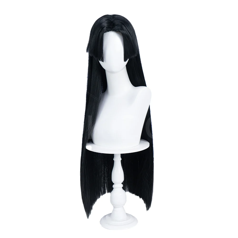 【Partially Ready For Ship】DokiDoki Game Cosplay Woman Wig Long Straight Black Purple Vengeance Skin Blood Kariudo Daring Daifuku - Image 6