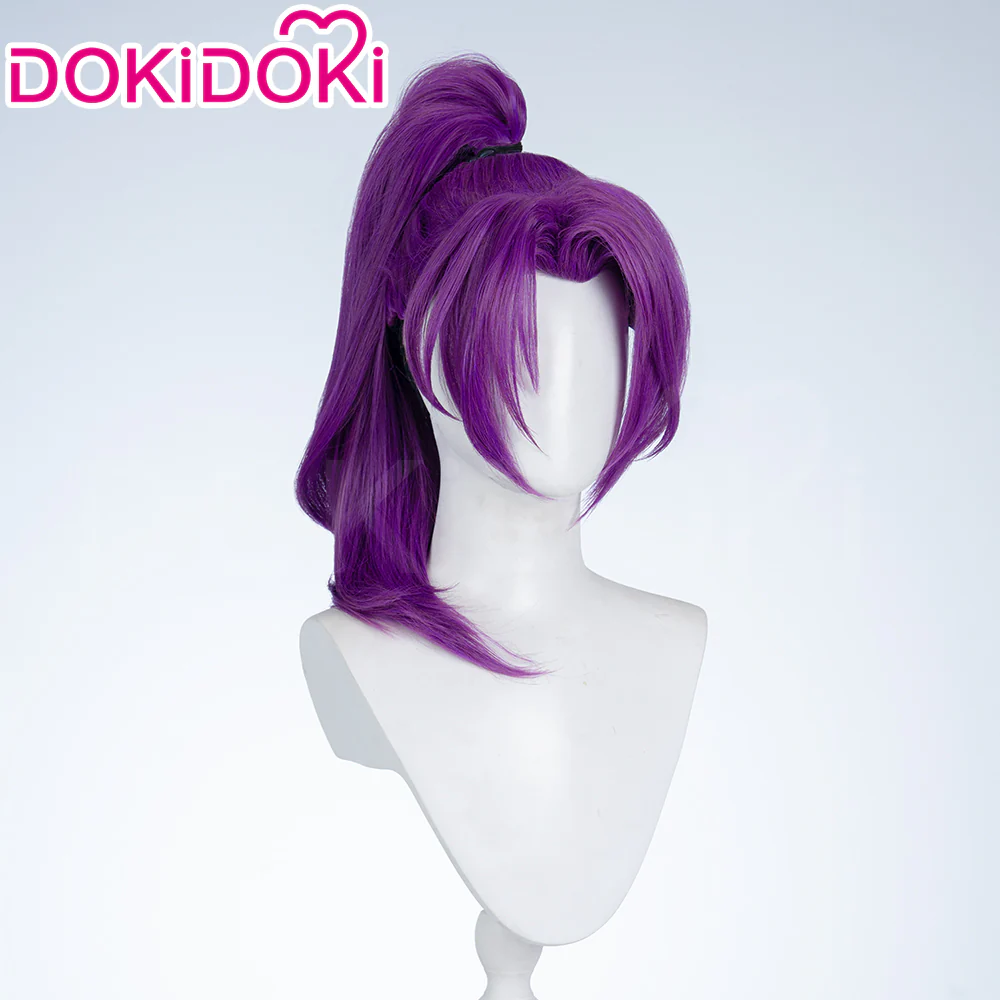 【Partially Ready For Ship】DokiDoki Game Cosplay Woman Wig Long Straight Black Purple Vengeance Skin Blood Kariudo Daring Daifuku - Image 8