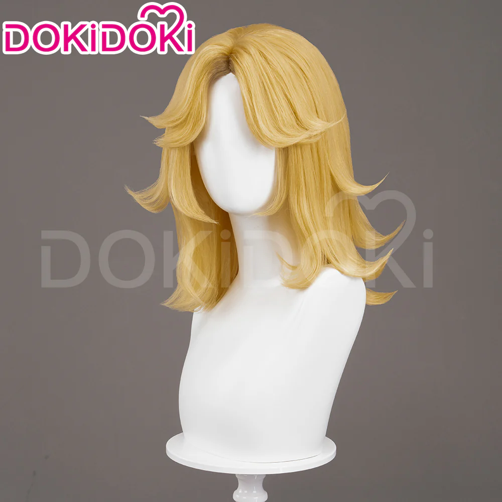 【Ready For Ship】Dokidoki Game Cosplay Woman Wig Mid-length Yellow Silver Hair Malice Skin - Image 4