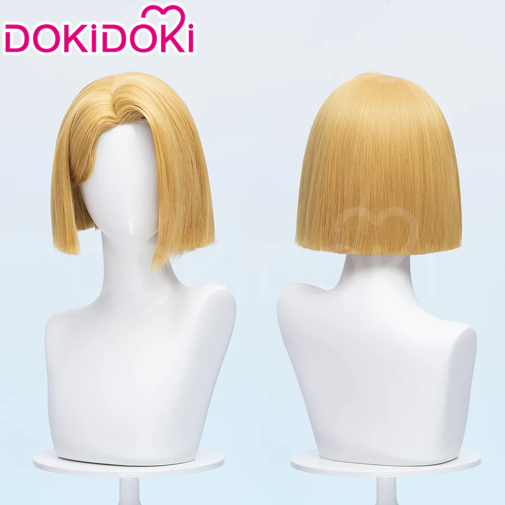 【Ready For Ship】DokiDoki Game Cosplay Woman Wig Short Straight Blond Hair