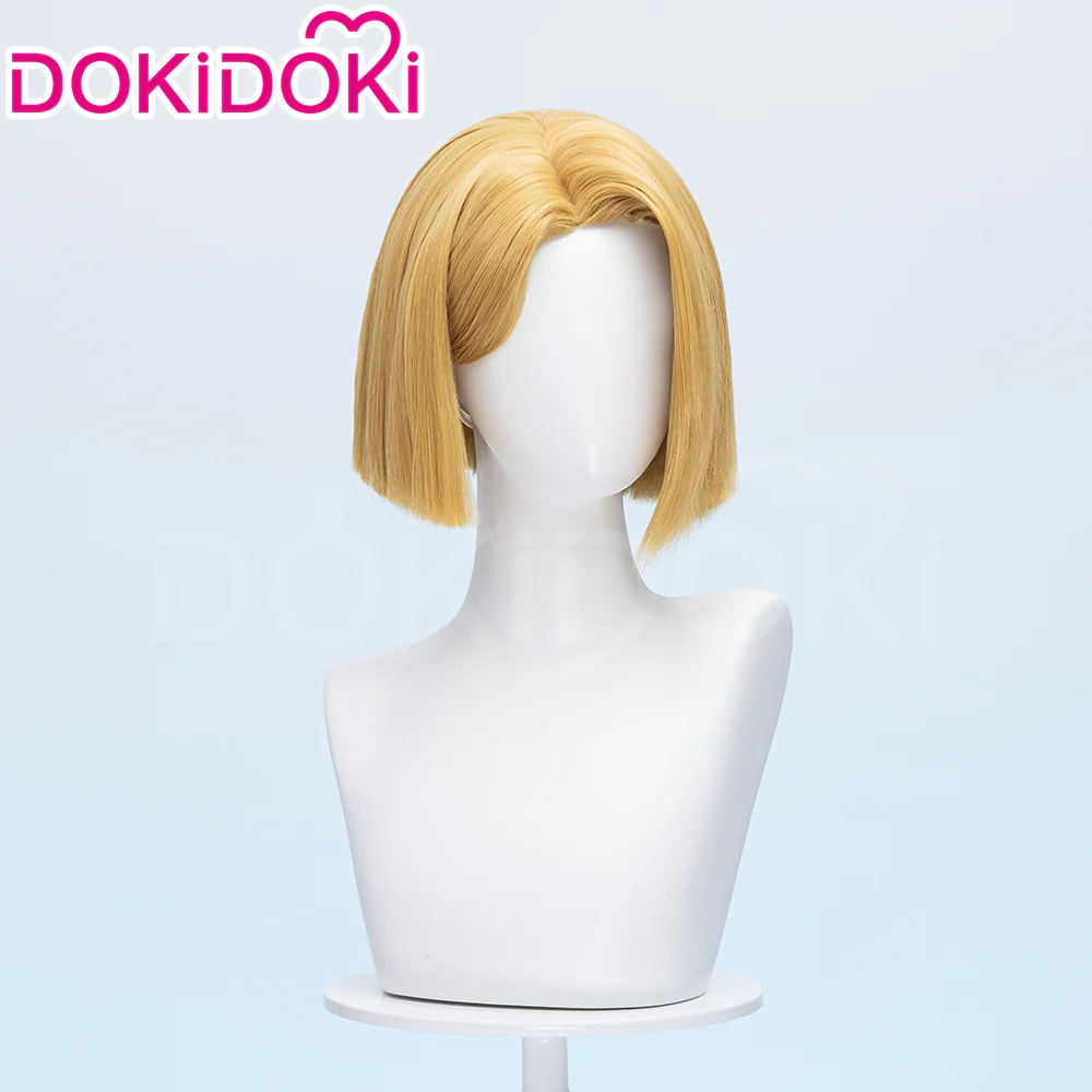 【Ready For Ship】DokiDoki Game Cosplay Woman Wig Short Straight Blond Hair - Image 3