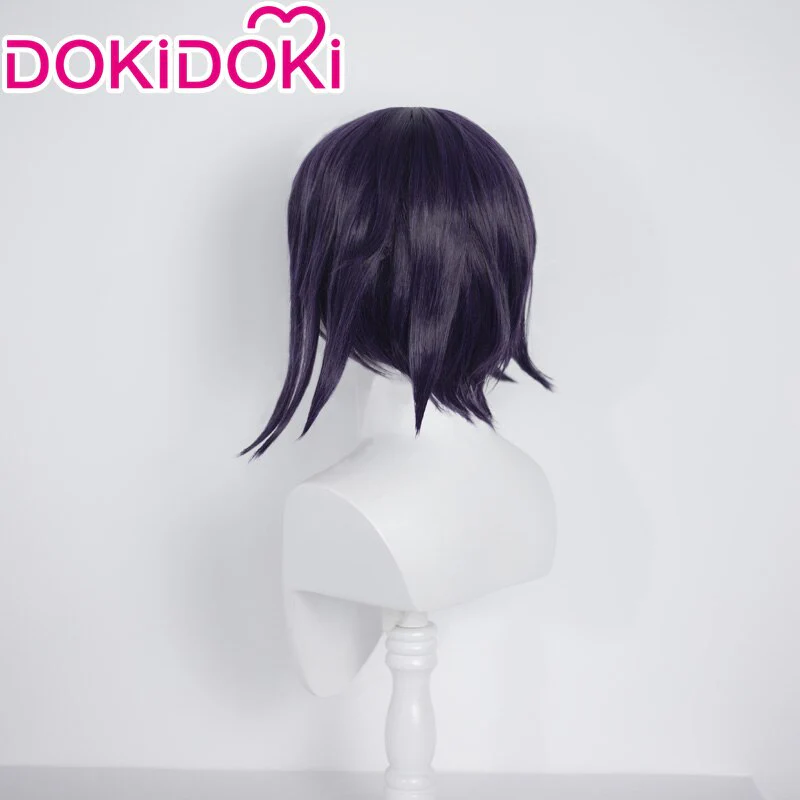DokiDoki Game Cosplay Wig Men Halloween Short Purple Hair - Image 3