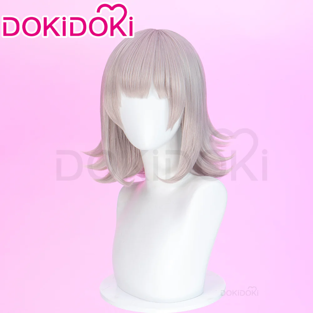 DokiDoki Game Cosplay Wig Short Straight Pink Hair - Image 3