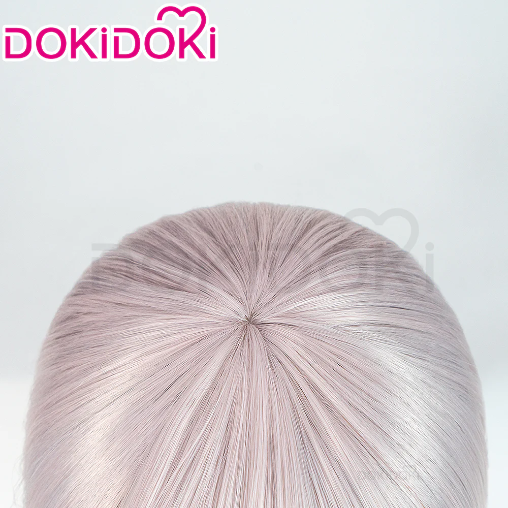 DokiDoki Game Cosplay Wig Short Straight Pink Hair - Image 4