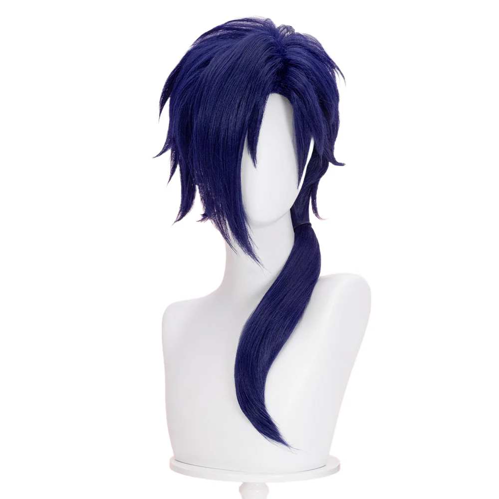 【Ready For Ship】DokiDoki Game DRAMAtical Murder Cosplay Koujaku Wig Long Dark Navy Hair Side ponytail - Image 5