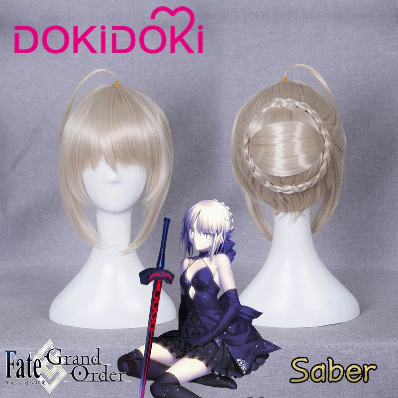【Ready For Ship】DokiDoki Game Fate/stay night Cosplay Wig Arutoria Pendoragon Hair Women Fate/stay night Saber Alter Cosplay Short Wig - Image 3