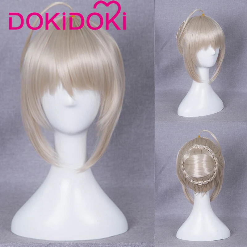 【Ready For Ship】DokiDoki Game Fate/stay night Cosplay Wig Arutoria Pendoragon Hair Women Fate/stay night Saber Alter Cosplay Short Wig - Image 4