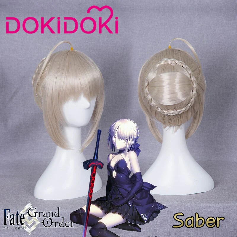 【Ready For Ship】DokiDoki Game Fate/stay night Cosplay Wig Arutoria Pendoragon Hair Women Fate/stay night Saber Alter Cosplay Short Wig - Image 5