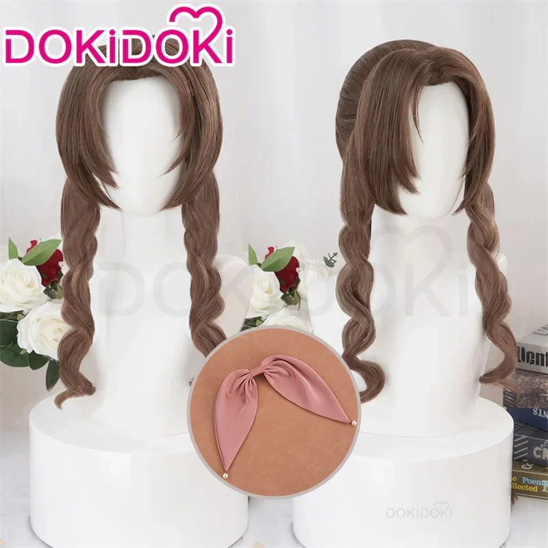 【Ready For Ship】DokiDoki Game Aeriith Cosplay Wig Blonde Hair Aeriith Gaiinsborough
