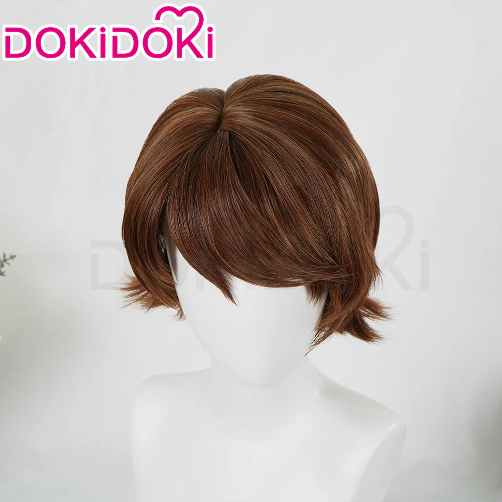 【Ready For Ship】DokiDoki Game Cosplay Joshhua Rosfiield Wig Short Brown Hair - Image 4