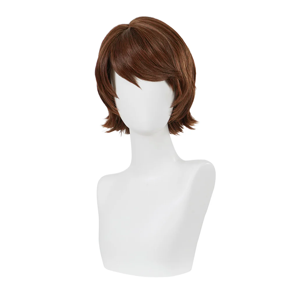 【Ready For Ship】DokiDoki Game Cosplay Joshhua Rosfiield Wig Short Brown Hair - Image 5