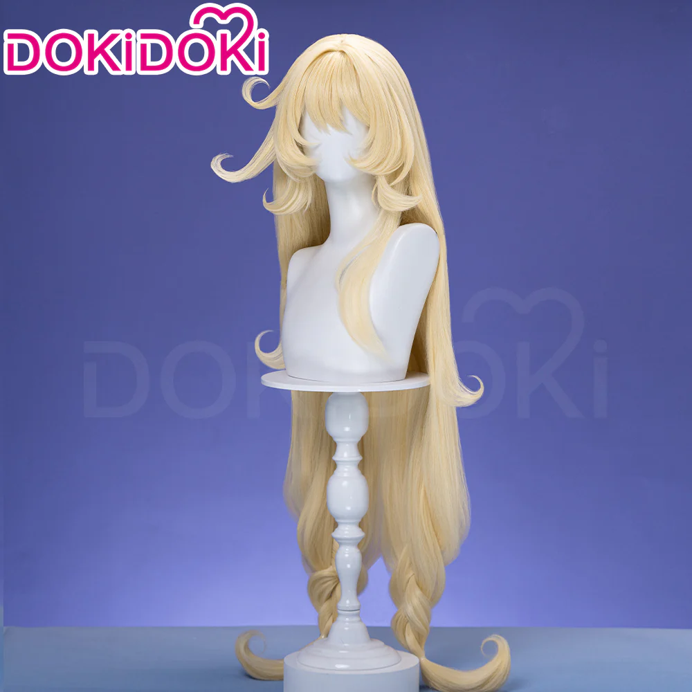 【Dye Gradient Ver Ready For Ship】DokiDoki Game Genshin Impact Cosplay Alice Wig Long Curly Blond Gradient Hair " A " Song of the Welkin Moon - Image 4