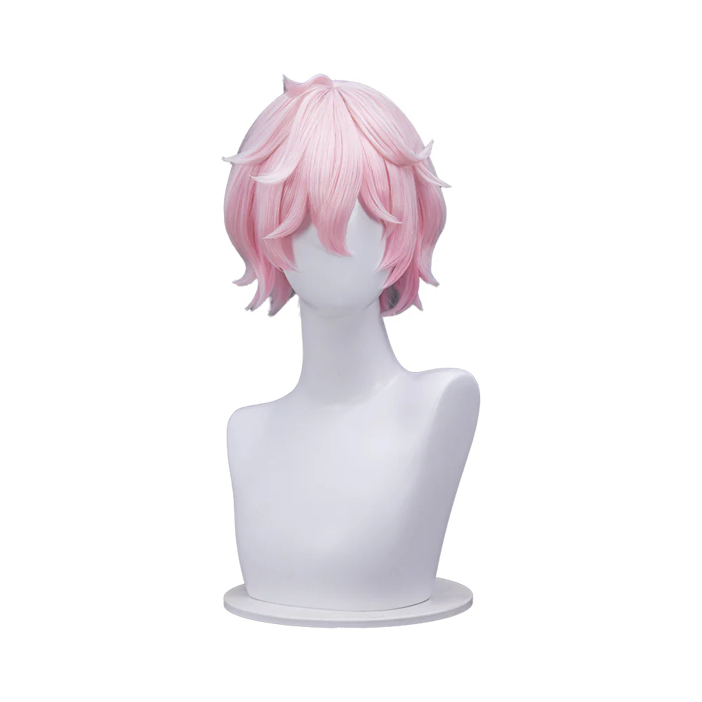 【Ready For Ship】DokiDoki Game Genshin Impact Cosplay Dahlia Wig Pink Short Men Fontaine Mond - Image 6
