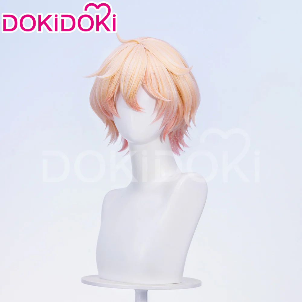 【Ready For Ship】DokiDoki Game Genshin Impact Cosplay Dahlia Wig Pink Short Men Fontaine Mond - Image 8