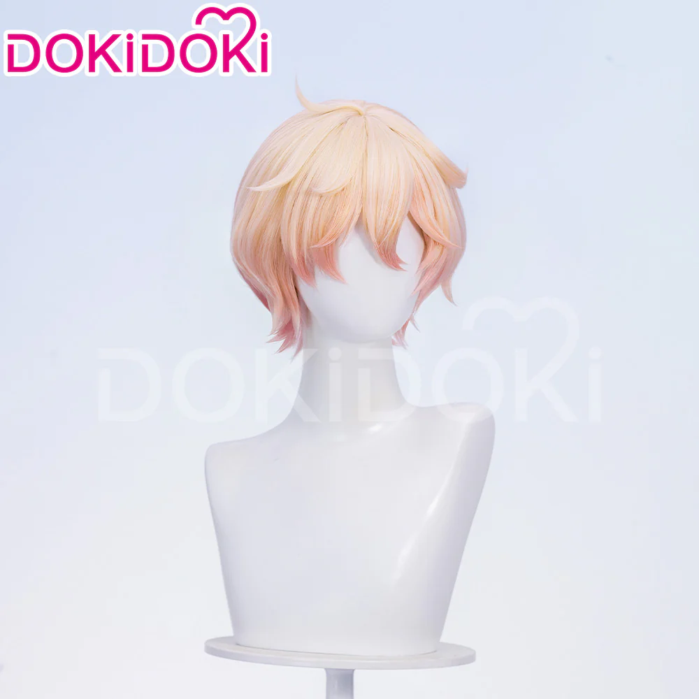 【Ready For Ship】DokiDoki Game Genshin Impact Cosplay Dahlia Wig Pink Short Men Fontaine Mond - Image 9