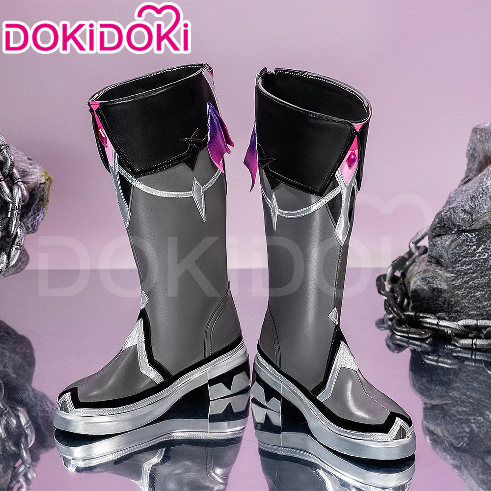 DokiDoki Game Genshin Impact Cosplay Durin Shoes Song of the Welkin Moon Black / Grey - Image 6