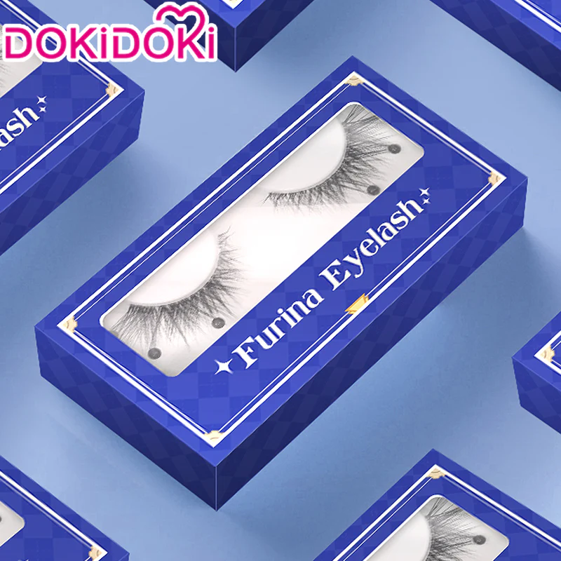 DokiDoki Game Genshin Impact Cosplay Focalors Black False Eyelashes With Rhinestones Furina Fontaine