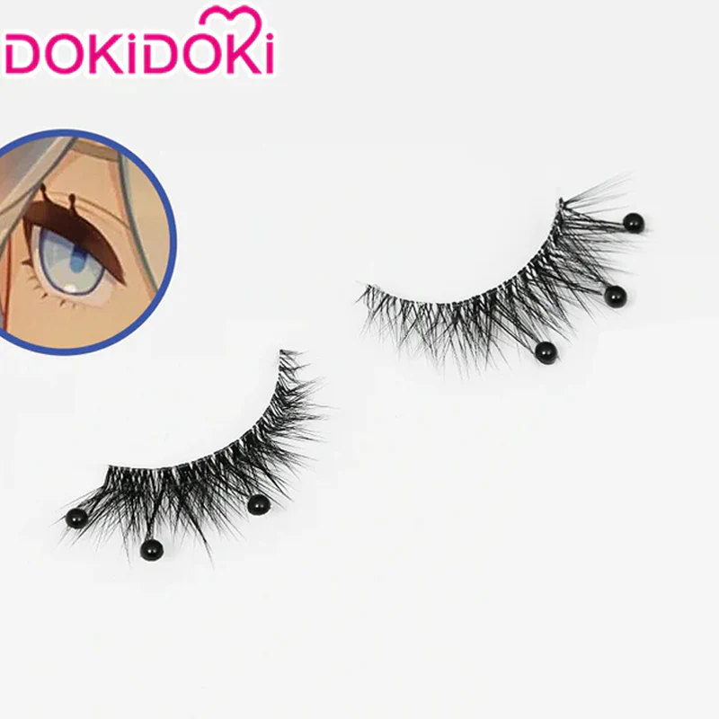 DokiDoki Game Genshin Impact Cosplay Focalors Black False Eyelashes With Rhinestones Furina Fontaine - Image 2