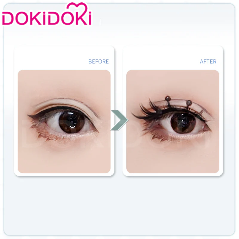 DokiDoki Game Genshin Impact Cosplay Focalors Black False Eyelashes With Rhinestones Furina Fontaine - Image 8