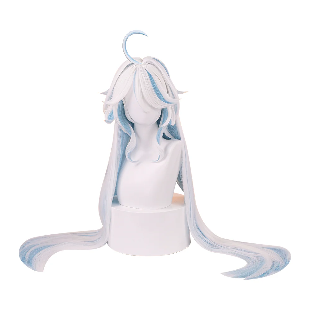 【Ready For Ship】DokiDoki Game Genshin Impact Cosplay Fontaine Furina God of Justice Divinity Wig Long Straight White Blue Focalors - Image 5