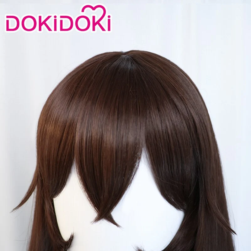 【Ready For Ship】DokiDoki Game Genshin Impact Cosplay Amber Wig Long  Straight Brown - Image 4