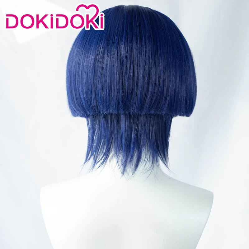 【Ready For Ship】DokiDoki Game Genshin Impact  Scaramouche Cosplay Wig Short Blue - Image 2