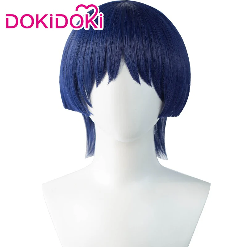 【Ready For Ship】DokiDoki Game Genshin Impact  Scaramouche Cosplay Wig Short Blue - Image 4