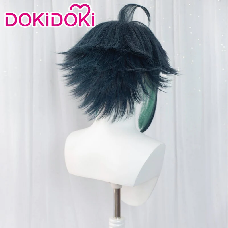 【Ready For Ship】DokiDoki Game Genshin Impact Cosplay Xiao Wig Short Green Wig/ Wefts - Image 2