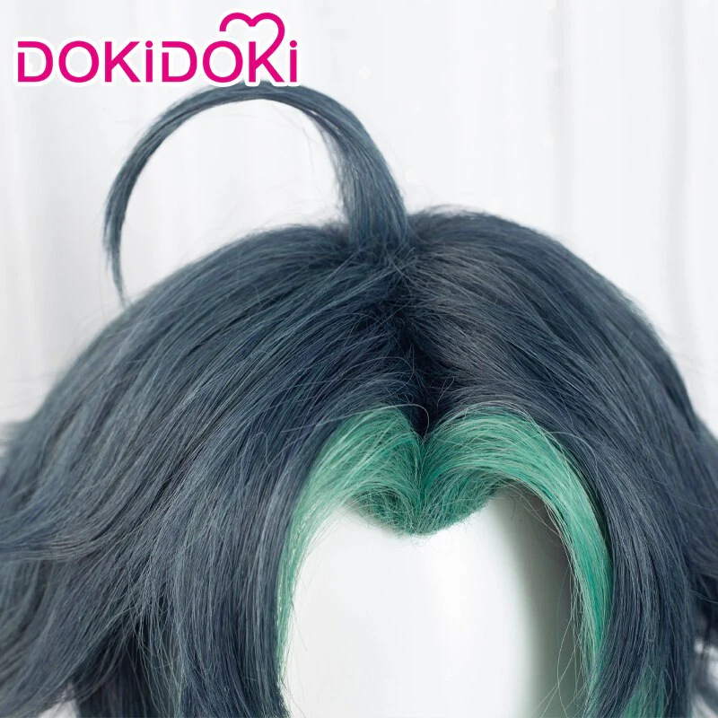 【Ready For Ship】DokiDoki Game Genshin Impact Cosplay Xiao Wig Short Green Wig/ Wefts - Image 3