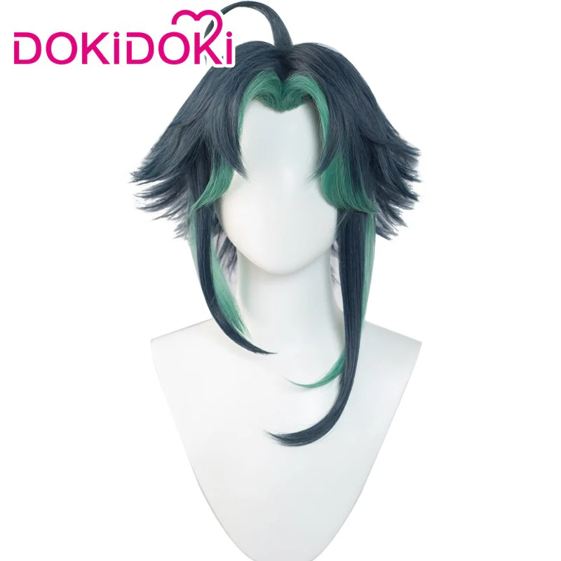 【Ready For Ship】DokiDoki Game Genshin Impact Cosplay Xiao Wig Short Green Wig/ Wefts - Image 4