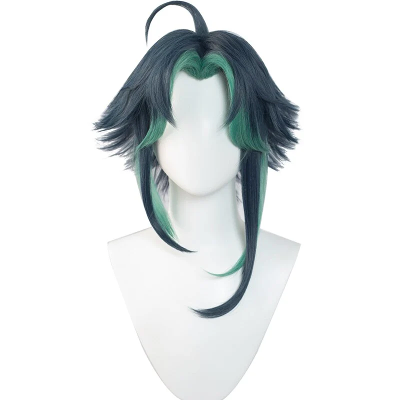 【Ready For Ship】DokiDoki Game Genshin Impact Cosplay Xiao Wig Short Green Wig/ Wefts - Image 5