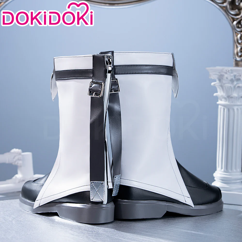DokiDoki Game Genshin Impact Cosplay Illuga White Black Shoes - Image 2