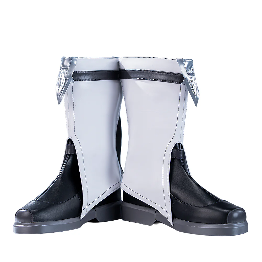 DokiDoki Game Genshin Impact Cosplay Illuga White Black Shoes - Image 3