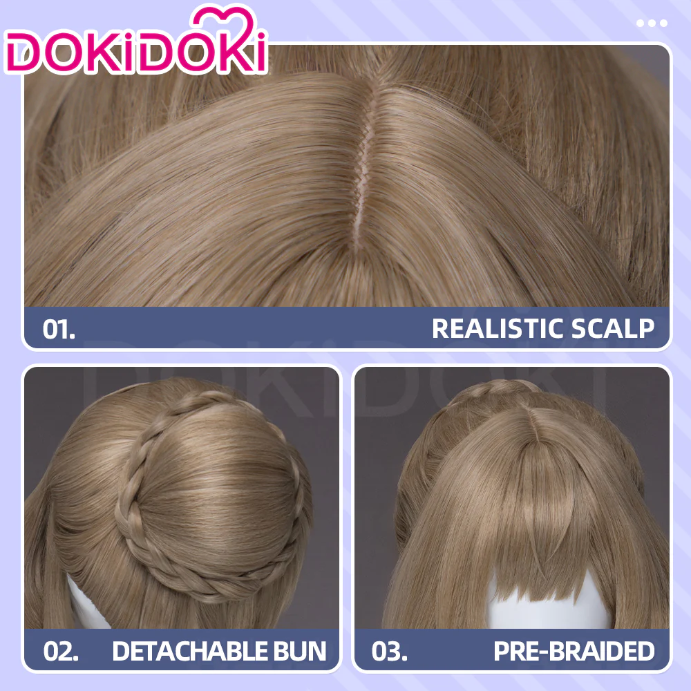 【Ready For Ship】DokiDoki Game Genshin Impact Cosplay Sandrone Wig Long Straight Brown Hair Marionette Song of the Welkin Moon - Image 10