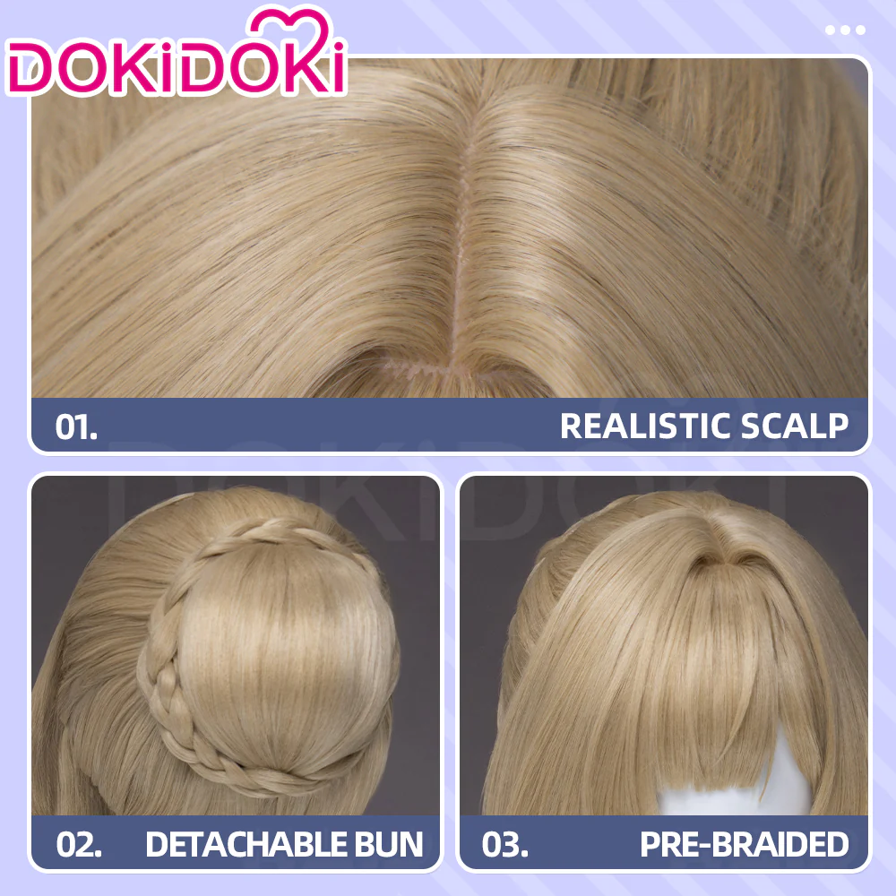 【Ready For Ship】DokiDoki Game Genshin Impact Cosplay Sandrone Wig Long Straight Brown Hair Marionette Song of the Welkin Moon - Image 5