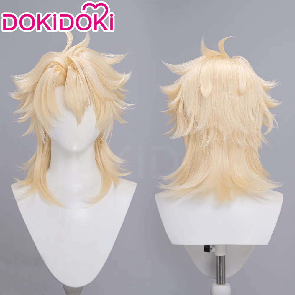 【Ready For Ship】DokiDoki Game Genshin Impact Cosplay Varka Wig Long Blond Hair Knight of Boreas Song of the Welkin Moon - Image 4
