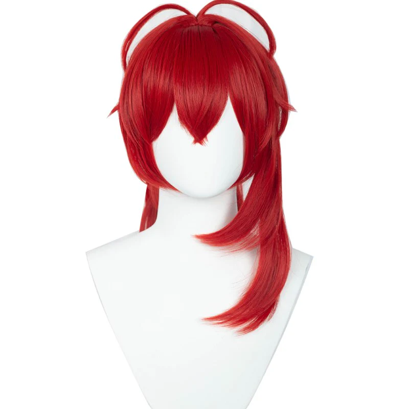 【Ready For Ship】DokiDoki Game Genshin Impact Diluc High Ponytail Cosplay Long Hair - Image 5