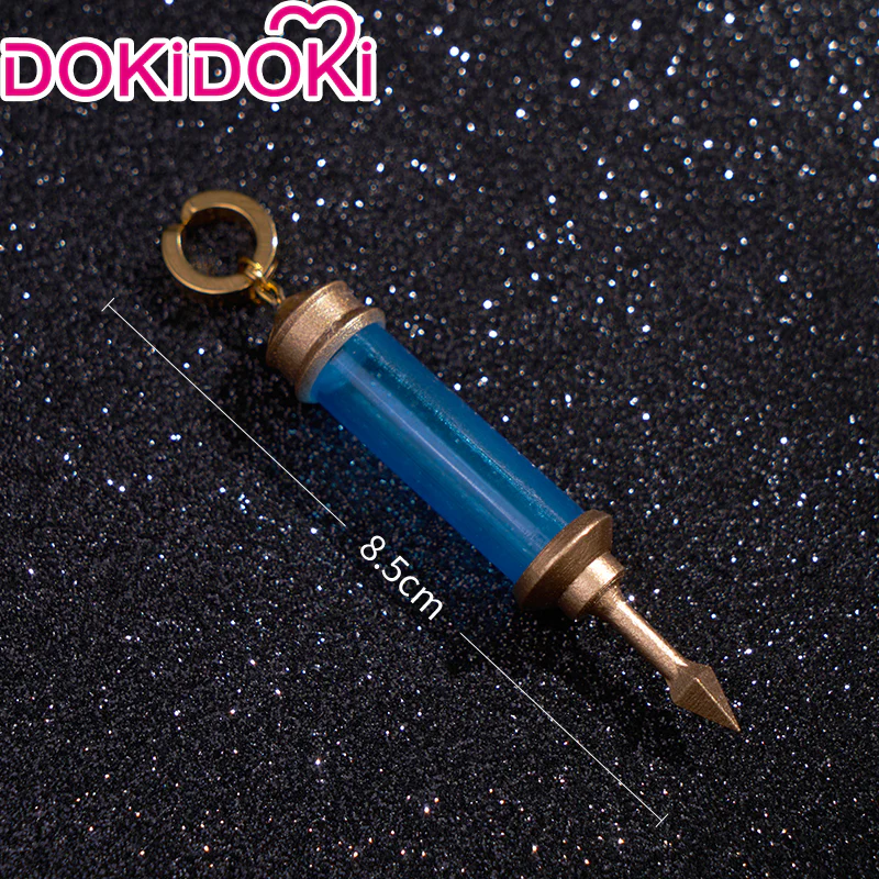 【Ready For Ship】DokiDoki Game Genshin Impact Fatui Harbinger Cosplay  Il Dottore Wig / Earrings Short Curly Blue - Image 10