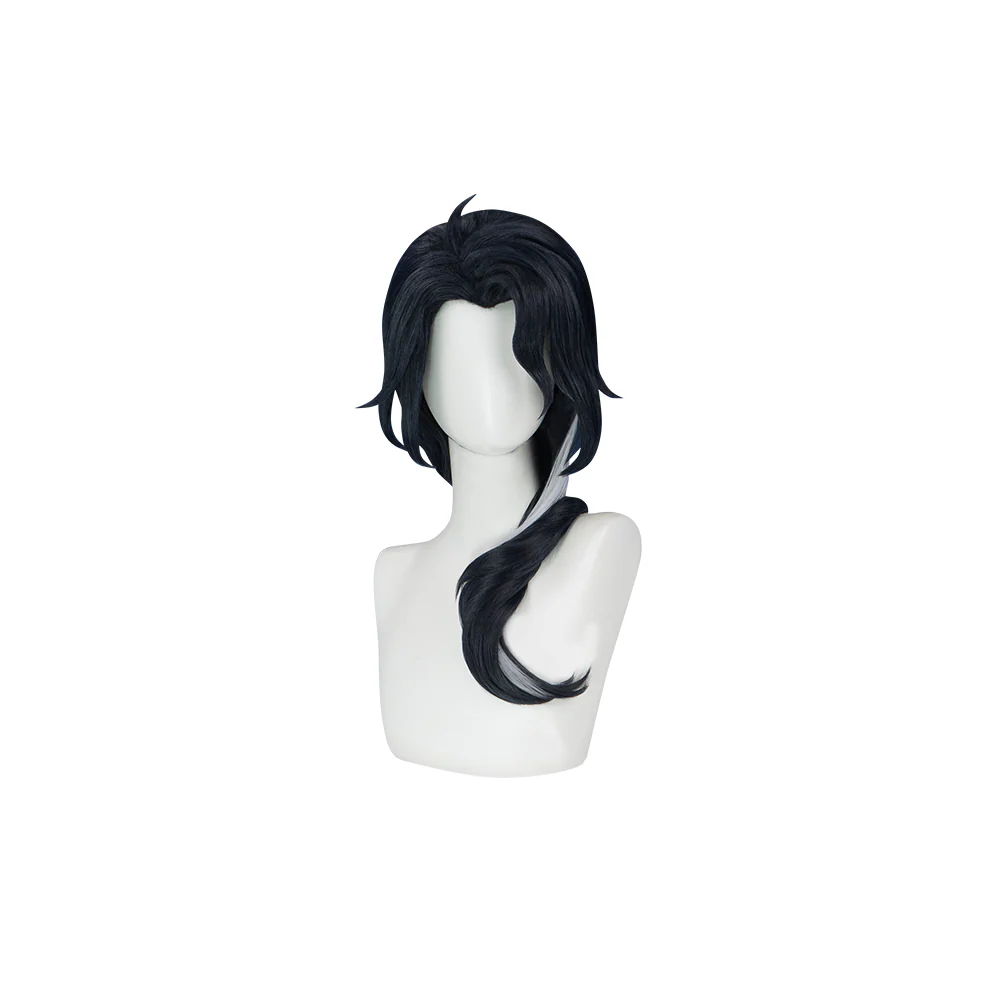 【Ready For Ship】DokiDoki Game Genshin Impact Fatui Harbinger Cosplay Wig Pierr Pantalone Short Curly Black Wig/Glasses - Image 5