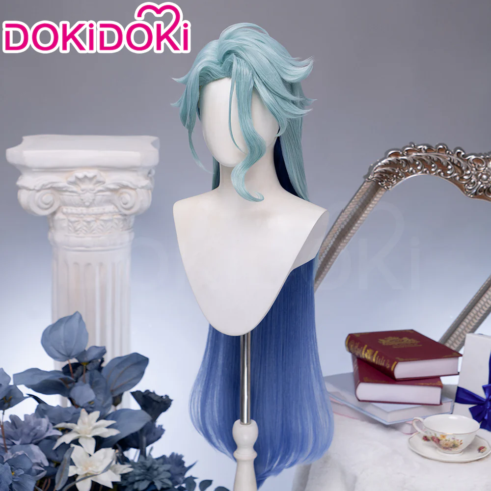 【Ready For Ship】DokiDoki Game Genshin Impact Dottore Cosplay Wig Doctor Short Blue / Earring / Ear Clip / Alchemy Bottle - Image 5